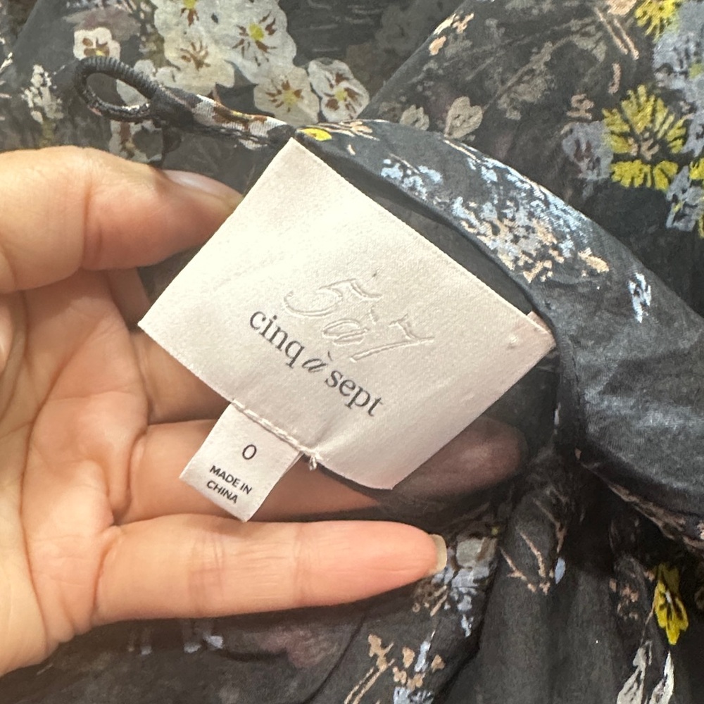 Cinq à Sept Black Floral Ruffle Maxi Dress - Picture 9 of 14